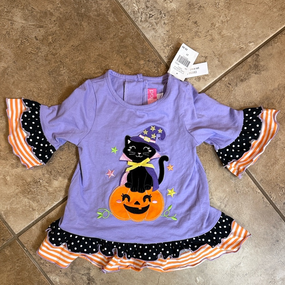 Good Lad Purple Cat Halloween Costume with Orange Accents